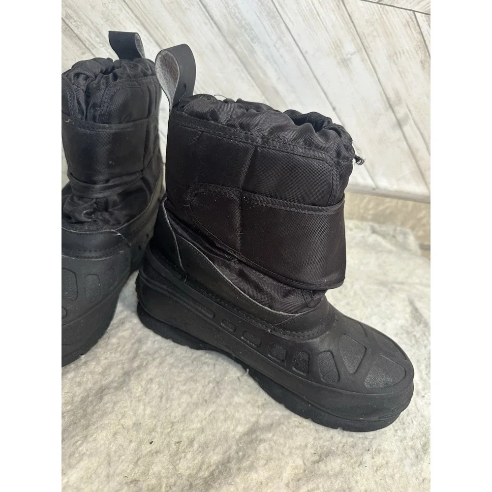 Ranger Snow Boots Mens Size 6 Black Front Zip Rubber Shell Winter Traction